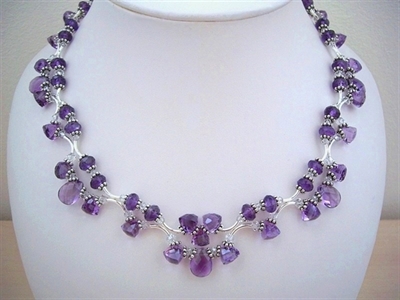 Picture of Amethyst, Swarovski Crystals and 925 Silver Components