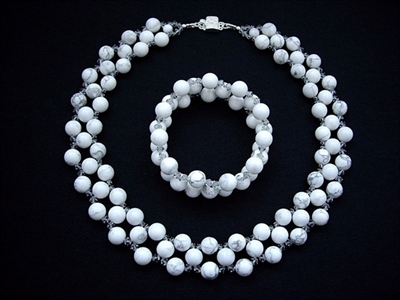 Picture of White Howlite, Swarovski Crystals and 925 Silver Components