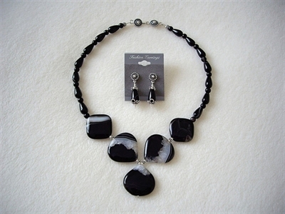 Picture of Black Onyx, Black Agate with 925 Silver Components