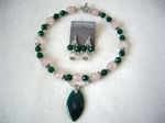 Picture of Rose Quartz, Green Onyx and 925 Silver Components