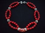 Picture of Red Sponge Coral and 925 Silver Components