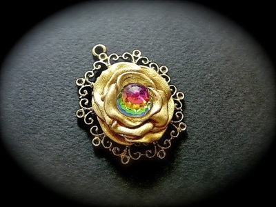 Picture of Polymer clay,Swarovski and metal components.