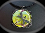 Picture of Marbling Art and glass cabochon.
